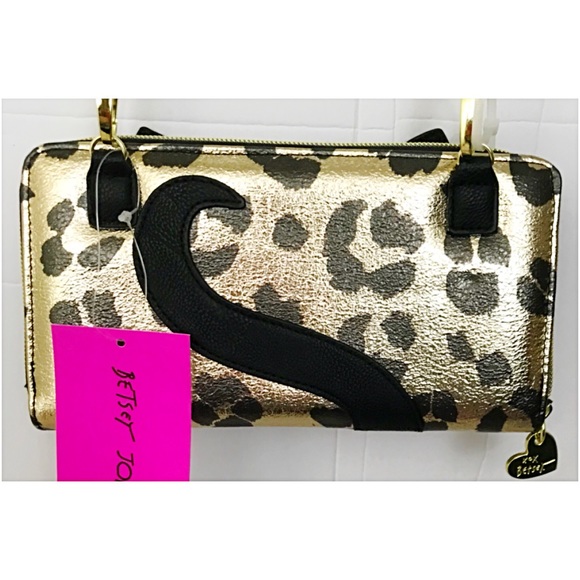 NWT Betsey Johnson Cheetah Kitty Crossbody Wallet - Picture 6 of 7